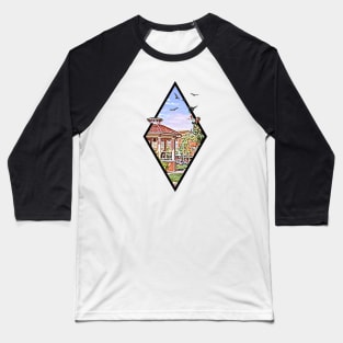 Town Square at Spring - Digital Art - Diamond Frame - White - Gilmore Baseball T-Shirt